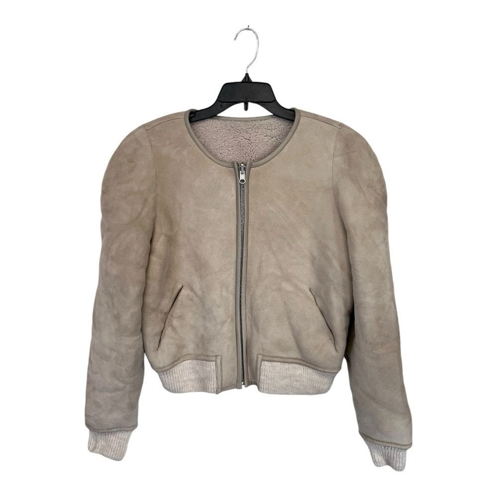 NWT Isabel Marant Beige Monteau Boden 100% Lambskin Wool Reversible Coat‎ 44 XXL